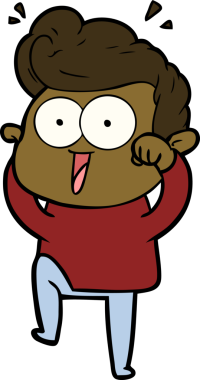 Bir insan tarafından çizilmiş karikatür adam.