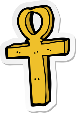 Bir insan tarafından çizilmiş Ankh çizgi filminin çıkartması