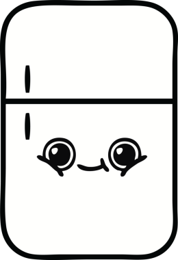 Bir insan tarafından çizilmiş buz dolabı karikatürü.