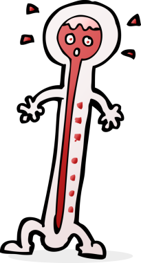 bir insan tarafından çizilmiş sıcak termometre.