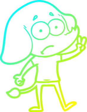 Bir insan tarafından çizilmiş belirsiz bir filin soğuk eğik çizgisi.