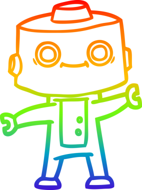 gökkuşağı gradyan çizgisi bir insan tarafından çizilmiş robot çizgi