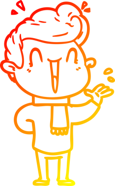 Bir insan tarafından çizilmiş, heyecanlı bir çizgi film çizimi.