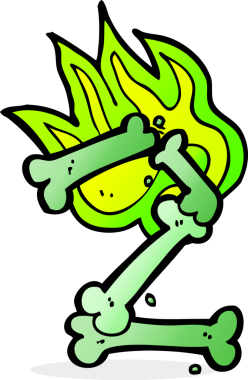 Bir insan tarafından çizilmiş bir cadılar bayramı kemik numarası.