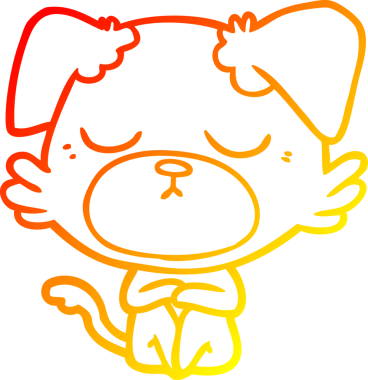 Bir insan tarafından çizilmiş sevimli bir köpeğin sıcak çizgi çizgisi.