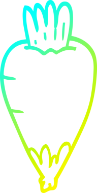 Bir insan tarafından çizilmiş karikatür kökü bitkisinin soğuk gradyan çizimi