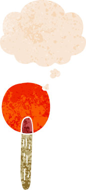 çizgi film şekerleme lolipopu grunge içinde düşünce balonu sıkıntılı retro dokuma tarzı bir insan tarafından çizilmiş