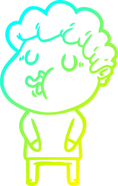 Bir insan tarafından çizilmiş bir çizgi film karakterinin çizimi.