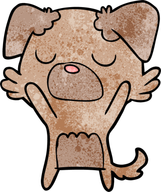 Bir insan tarafından çizilmiş çizgi film köpeği.