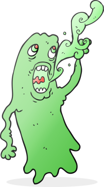 Bir insan tarafından çizilmiş karikatür bir hayalet.