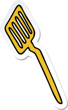 Bir insan tarafından çizilmiş garip bir el spatulasının çıkartması.