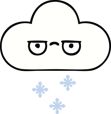 Bir insan tarafından çizilmiş güzel bir kar bulutu karikatürü