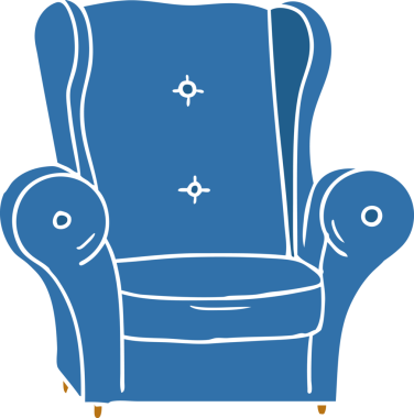 Bir insan tarafından çizilmiş eski bir koltuğun karalaması.