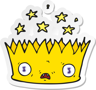 Bir insan tarafından çizilmiş sihirli bir tacın çıkartması.