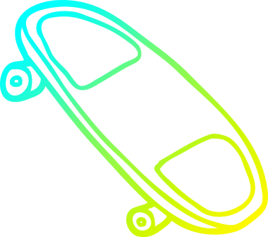 Bir insan tarafından çizilmiş buz gradyan kaykay çizimi.