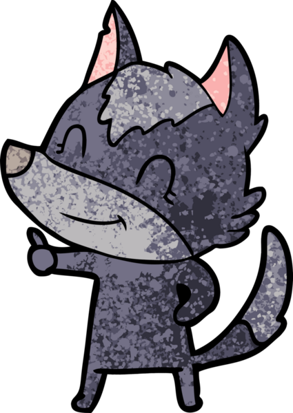 Bir insan tarafından çizilmiş dost canlısı bir kurt.