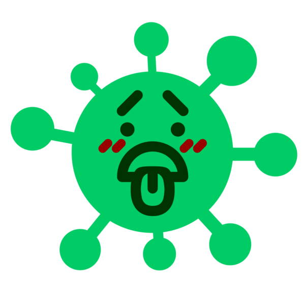 bir insan tarafından çizilmiş utangaç bir virüs