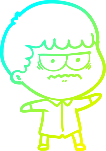 Bir insan tarafından çizilmiş bir çizgi filmin soğuk gradyan çizimi.