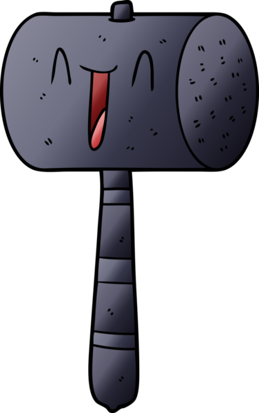 Bir insan tarafından çizilmiş karton çekiç.