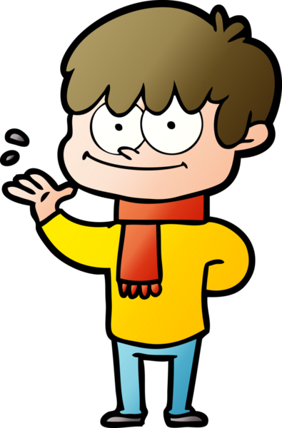 Bir insan tarafından çizilmiş mutlu çizgi film adamı.