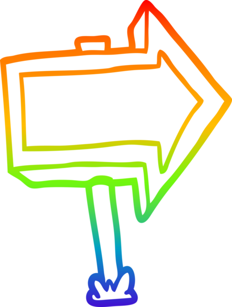 gökkuşağı gradyan çizgi çizimi bir insan tarafından çizilmiş ok işareti