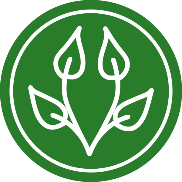 Bir insan tarafından çizilmiş doğal yaprak dairesel simgesi