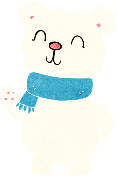 Bir insan tarafından çizilmiş kutup ayısı sallayan çizgi film.