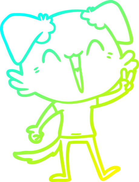 Bir insan tarafından çizilmiş küçük mutlu bir köpek çizgi filmi.