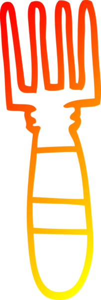 Bir insan tarafından çizilmiş bir karikatür çatalının sıcak eğimli çizimi