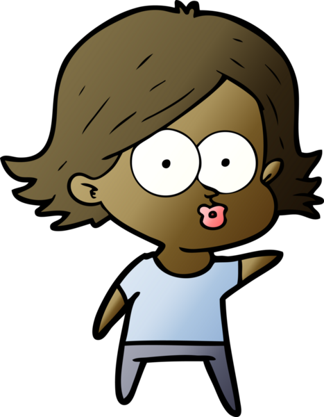 Çizgi film kızı somurtuyor bir insan tarafından