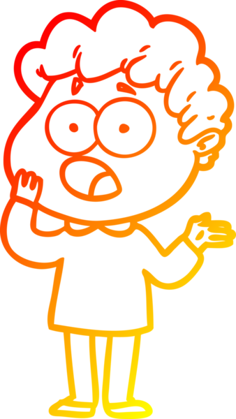 Bir insan tarafından şaşırtılarak çizilen çizgi film karakterinin sıcak çizgi çizimi.