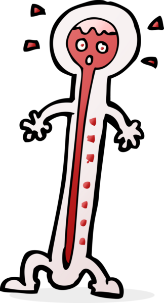 bir insan tarafından çizilmiş sıcak termometre.