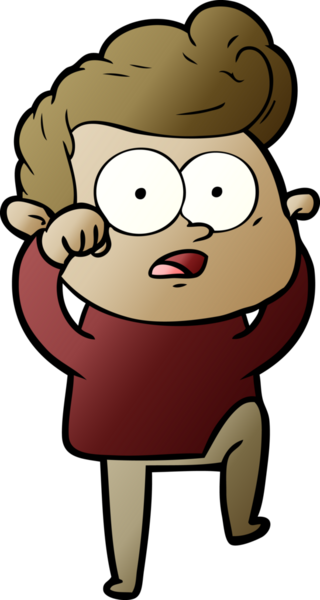 Bir insan tarafından çizilmiş çizgi film bakışlı adam.