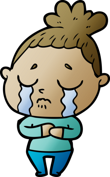 Bir insan tarafından çizilmiş ağlayan kadın çizgi filmi.