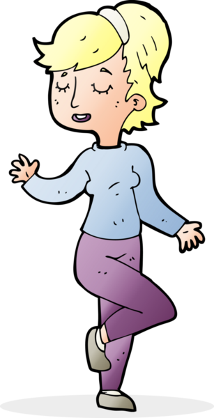 Bir insan tarafından çizilmiş çizgi film dansçısı kadın.