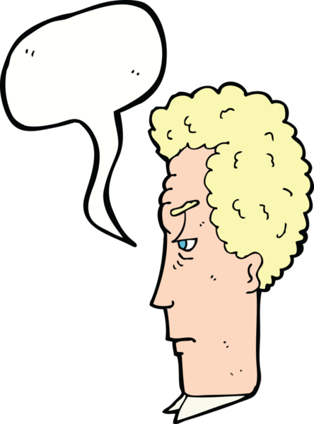 Bir insan tarafından çizilmiş konuşma baloncuğuyla rahatsız bir adam.