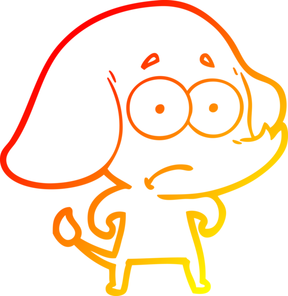 Bir insan tarafından çizilmiş, belirsiz bir filin sıcak çizgi çizimi.