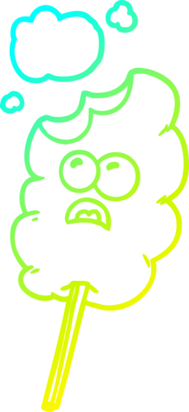 Bir insan tarafından çizilmiş pamuk helva çizgi filmi.