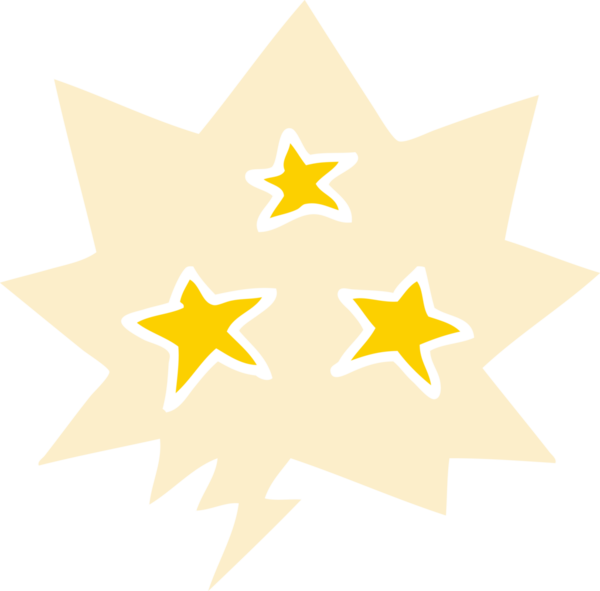 Konuşma baloncuğu olan çizgi film yıldızları insan tarafından çizilmiş.