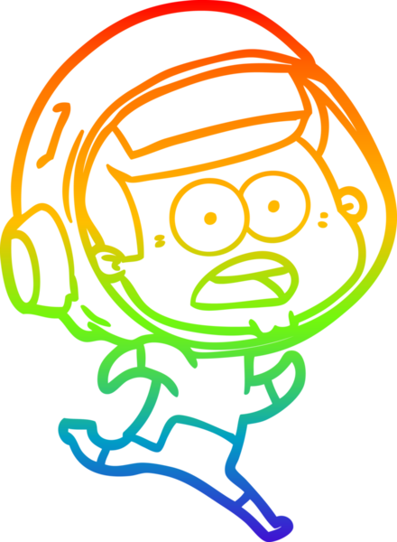 gökkuşağı gradyan çizgi çizimi bir insan tarafından çizilmiş astronot şaşırttı