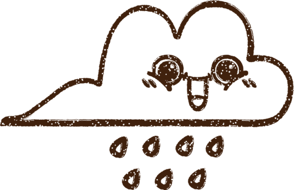 Bir insan tarafından çizilmiş Yağmur Bulutu Kömürü Çizimi