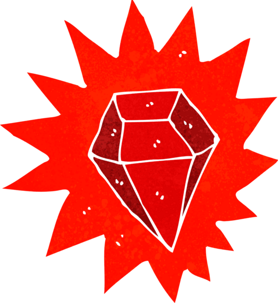 Bir insan tarafından çizilmiş dev yakut çizgi film.