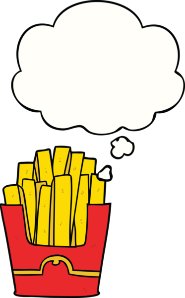 Bir insan tarafından çizilmiş düşünce balonlu çizgi film kızartmaları.