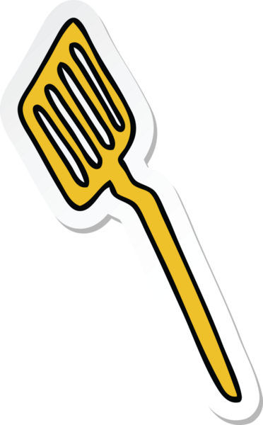 Bir insan tarafından çizilmiş garip bir el spatulasının çıkartması.