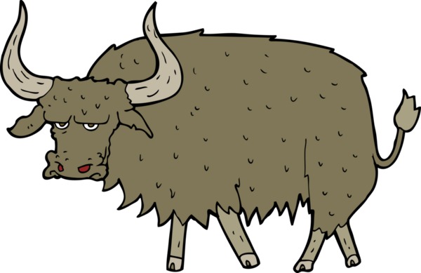 Çizgi film bir insan tarafından çizilmiş kıllı inek