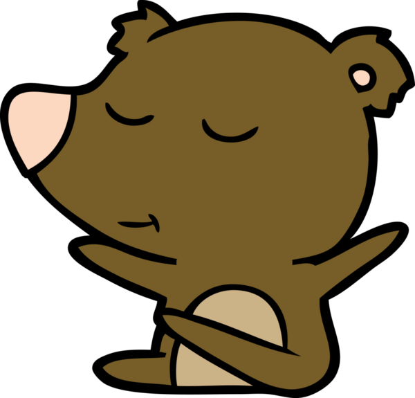 Bir insan tarafından çizilmiş mutlu çizgi film ayısı.