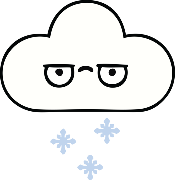 Bir insan tarafından çizilmiş güzel bir kar bulutu karikatürü