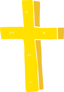 Bir insan tarafından çizilmiş altın haç karalaması.