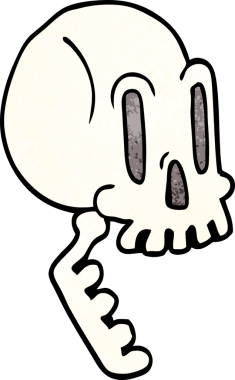 Bir insan tarafından çizilmiş bir kafatası karalaması.