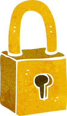 Bir insan tarafından çizilmiş asma kilit.